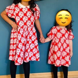 Janie and Jack Red and White Jacquard Dress